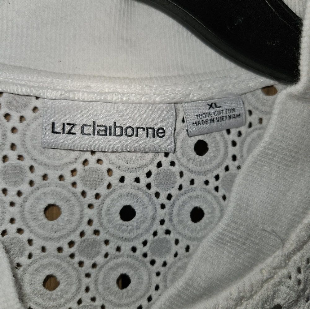 Liz Claiborne White Eyelet Zip-Front Bomber Jacket - Picture 2 of 2
